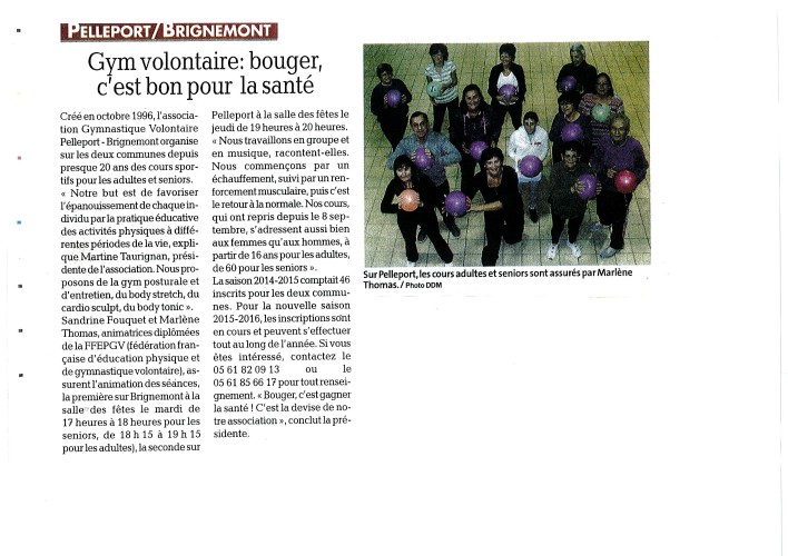 gym article - Gym volontaire : bouger, c'est bon pour la santé